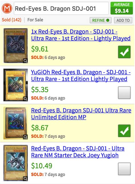 yu gi oh card pricing.
